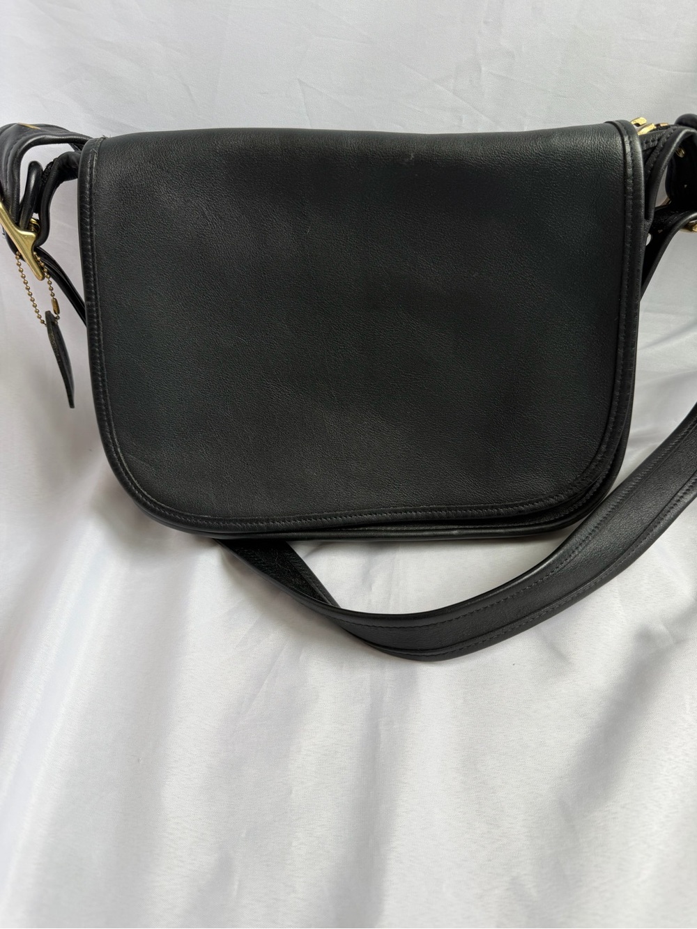 Vintage Coach Legacy Patricia 9951 Black Leather Saddle Crossbody Bag USA Era - Picture 9 of 16